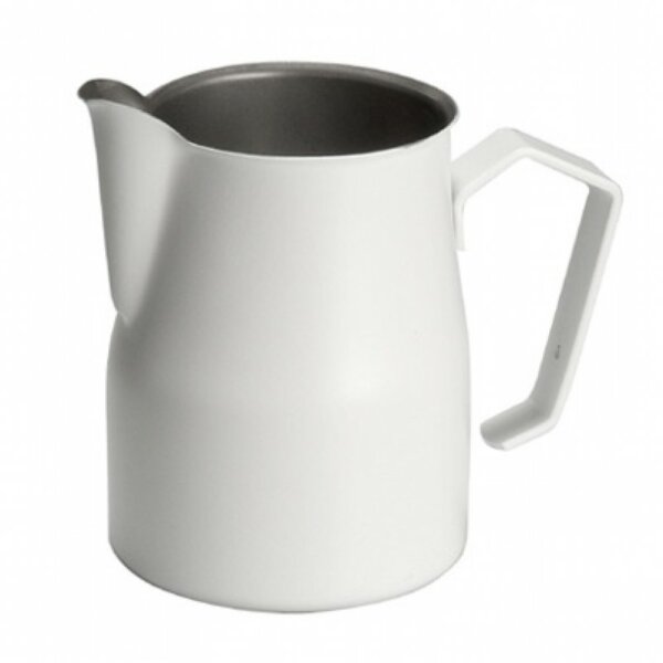 Milk jug latte art Motta white